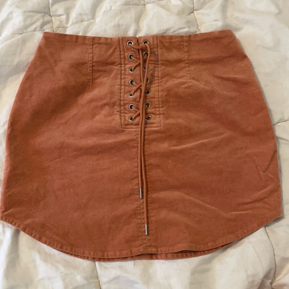 Forever 21 burnt orange corduroy mini skirt